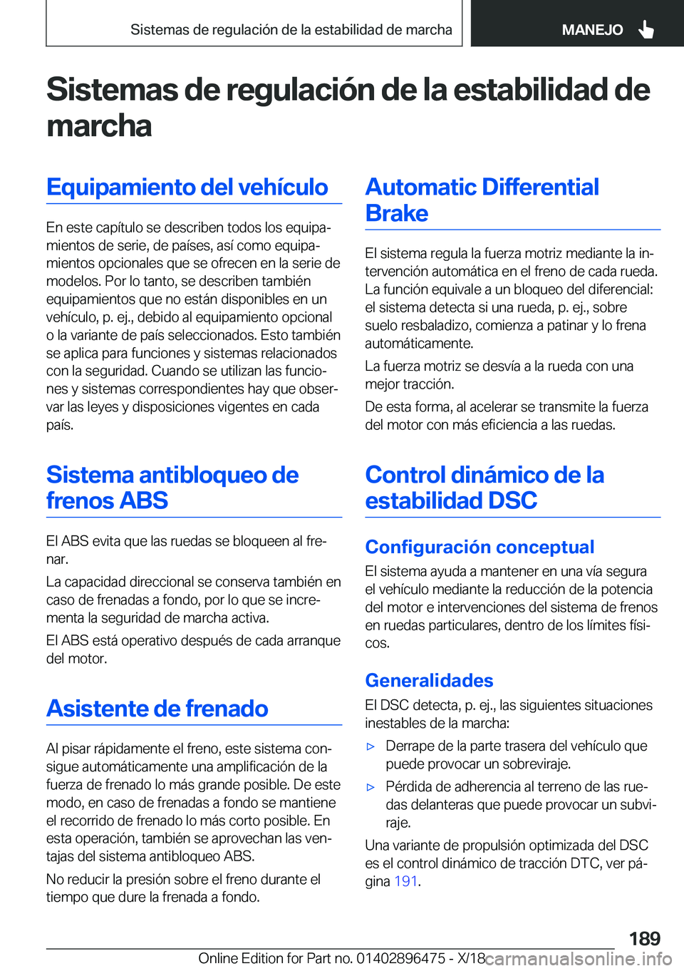 BMW X1 2019  Manuales de Empleo (in Spanish) �S�i�s�t�e�m�a�s��d�e��r�e�g�u�l�a�c�i�