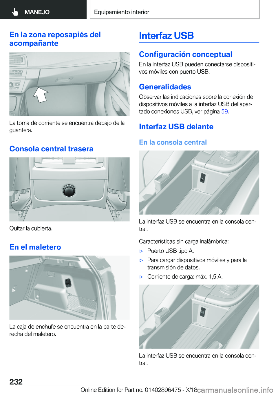 BMW X1 2019  Manuales de Empleo (in Spanish) �E�n��l�a��z�o�n�a��r�e�p�o�s�a�p�i�