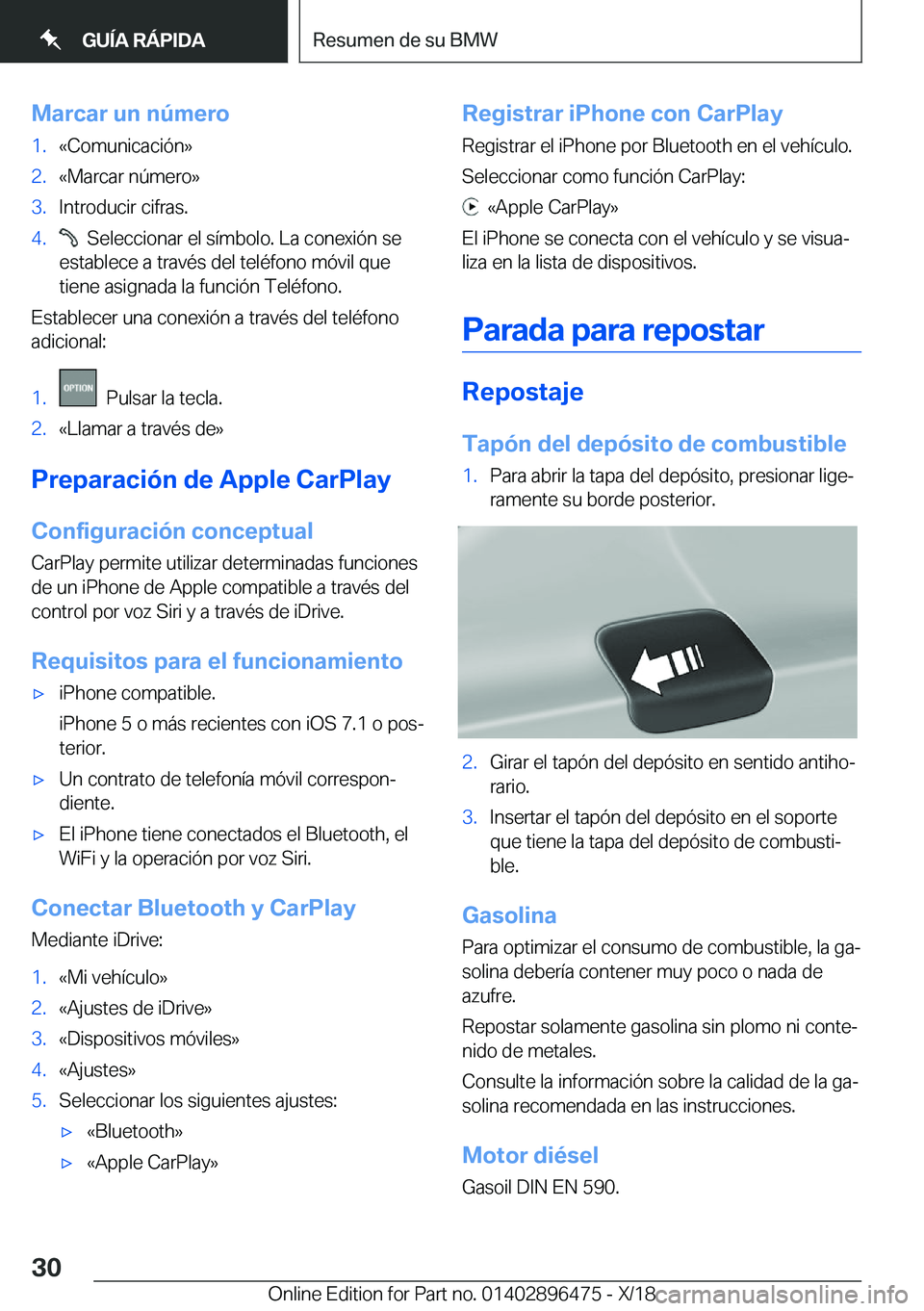 BMW X1 2019  Manuales de Empleo (in Spanish) �M�a�r�c�a�r��u�n��n�