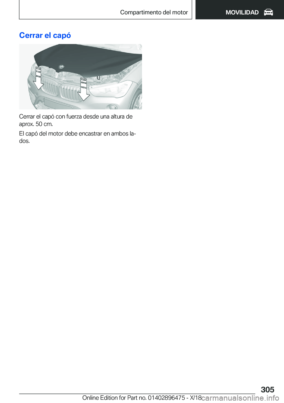 BMW X1 2019  Manuales de Empleo (in Spanish) �C�e�r�r�a�r��e�l��c�a�p�