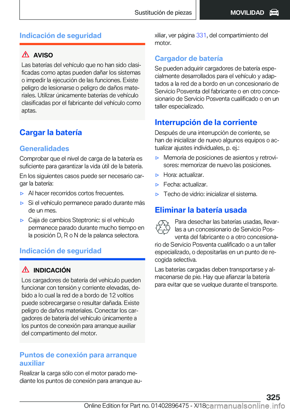 BMW X1 2019  Manuales de Empleo (in Spanish) �I�n�d�i�c�a�c�i�