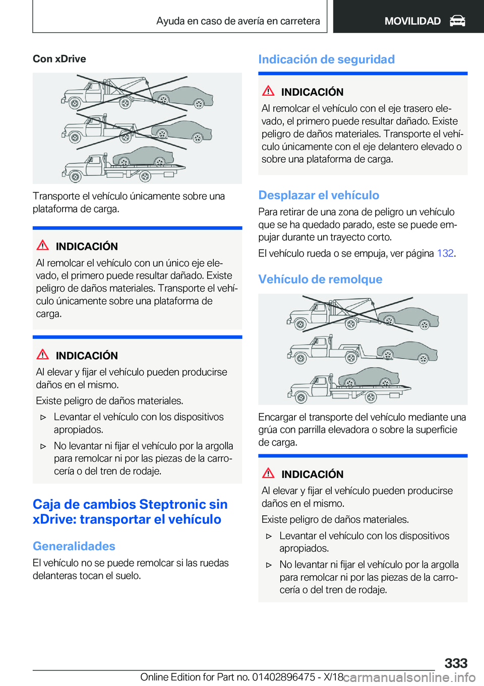 BMW X1 2019  Manuales de Empleo (in Spanish) �C�o�n��x�D�r�i�v�e
�T�r�a�n�s�p�o�r�t�e��e�l��v�e�h�