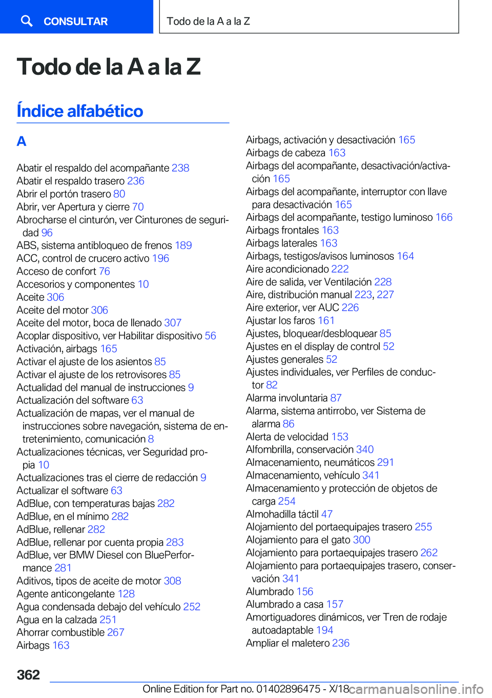 BMW X1 2019  Manuales de Empleo (in Spanish) �T�o�d�o��d�e��l�a��A��a��l�a��Z
�