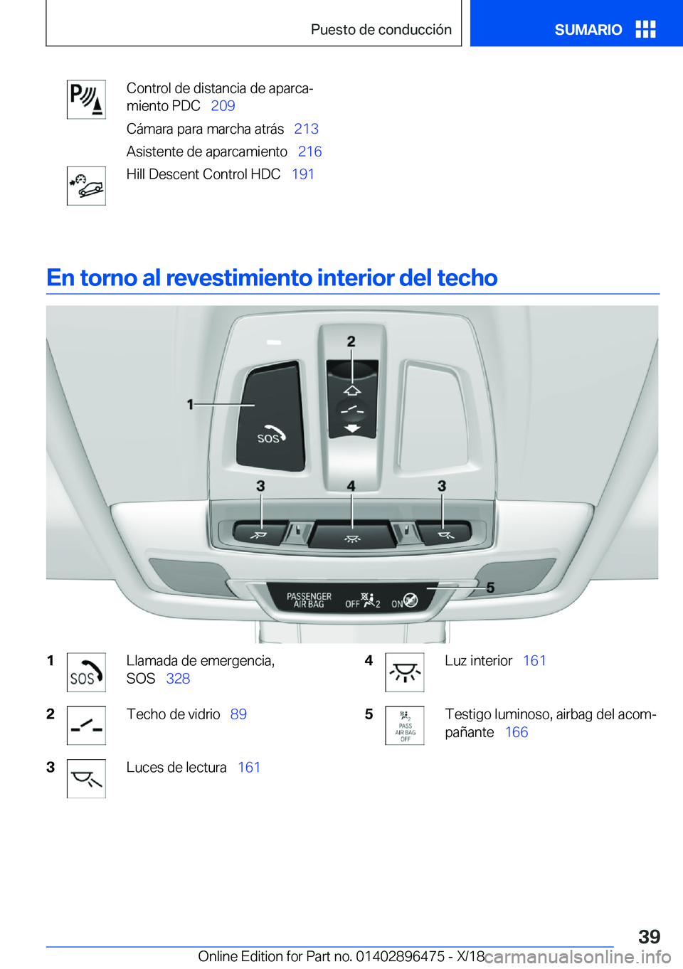 BMW X1 2019  Manuales de Empleo (in Spanish) �C�o�n�t�r�o�l��d�e��d�i�s�t�a�n�c�i�a��d�e��a�p�a�r�c�aª
�m�i�e�n�t�o��P�D�C\_ �2�0�9
�C�