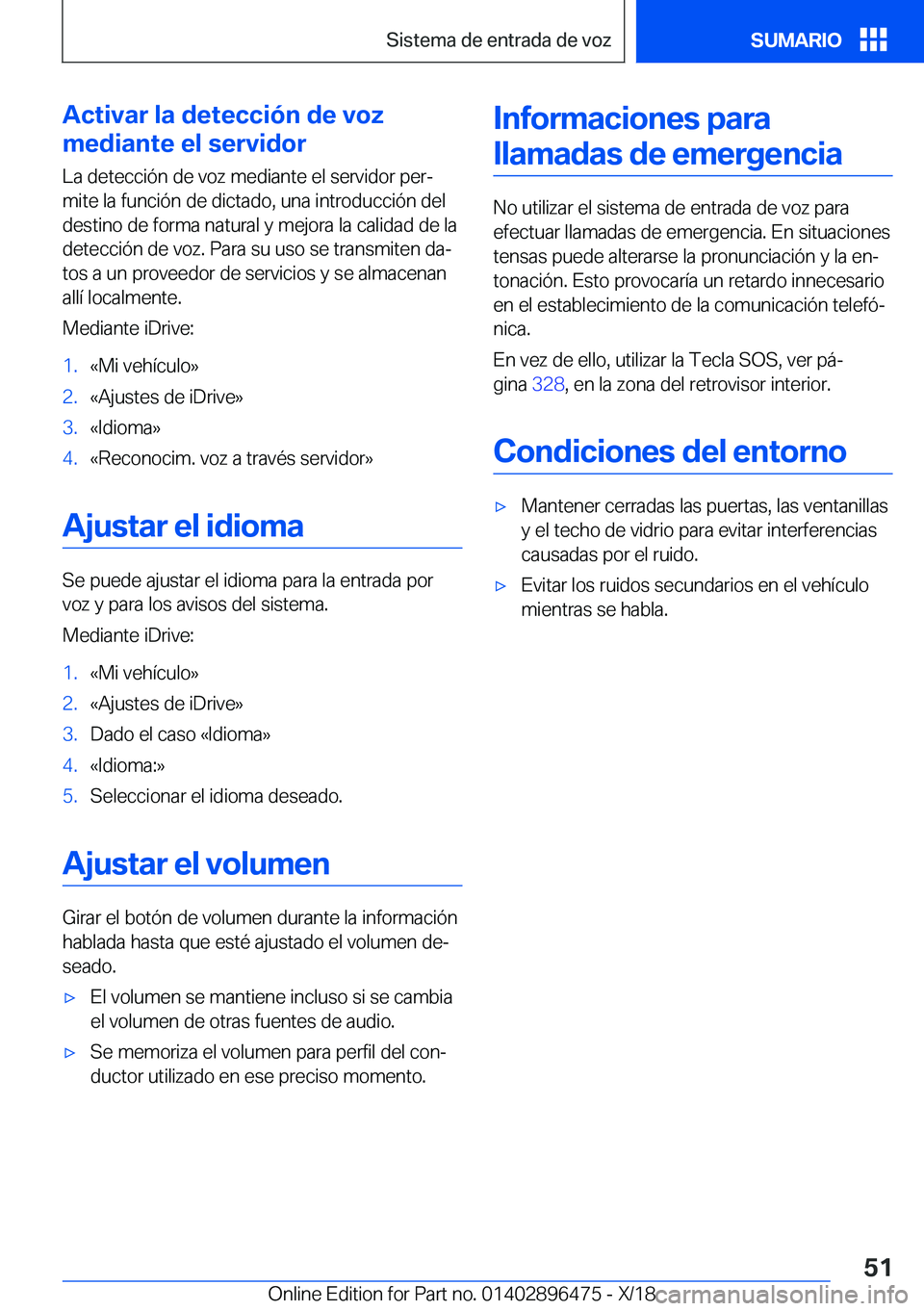 BMW X1 2019  Manuales de Empleo (in Spanish) �A�c�t�i�v�a�r��l�a��d�e�t�e�c�c�i�