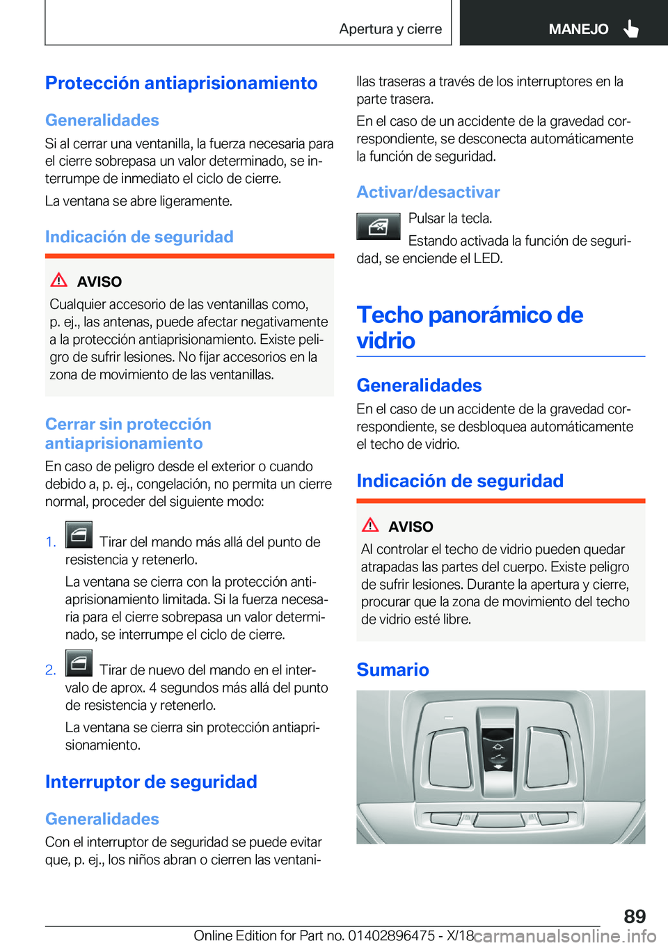 BMW X1 2019  Manuales de Empleo (in Spanish) �P�r�o�t�e�c�c�i�