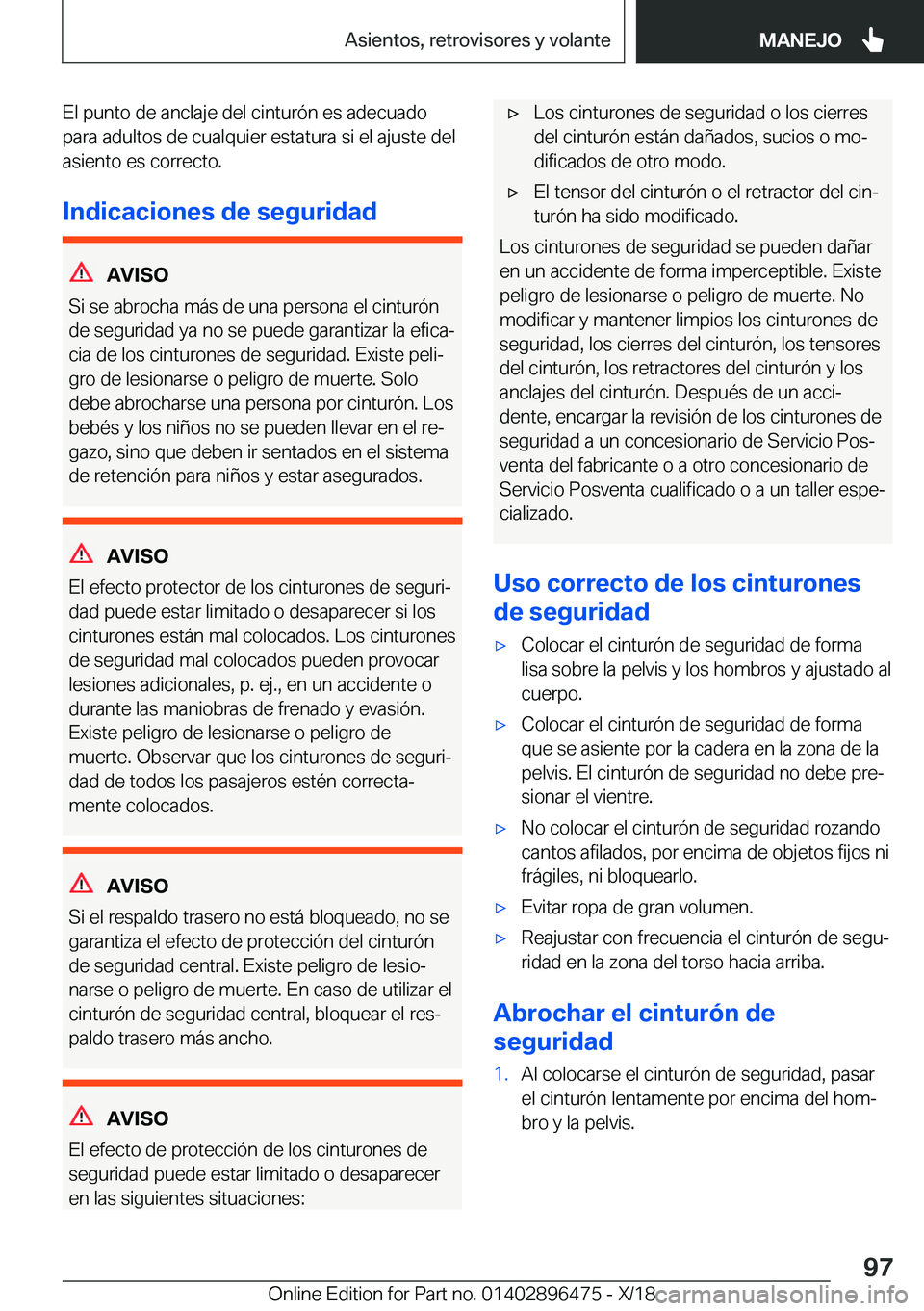 BMW X1 2019  Manuales de Empleo (in Spanish) �E�l��p�u�n�t�o��d�e��a�n�c�l�a�j�e��d�e�l��c�i�n�t�u�r�