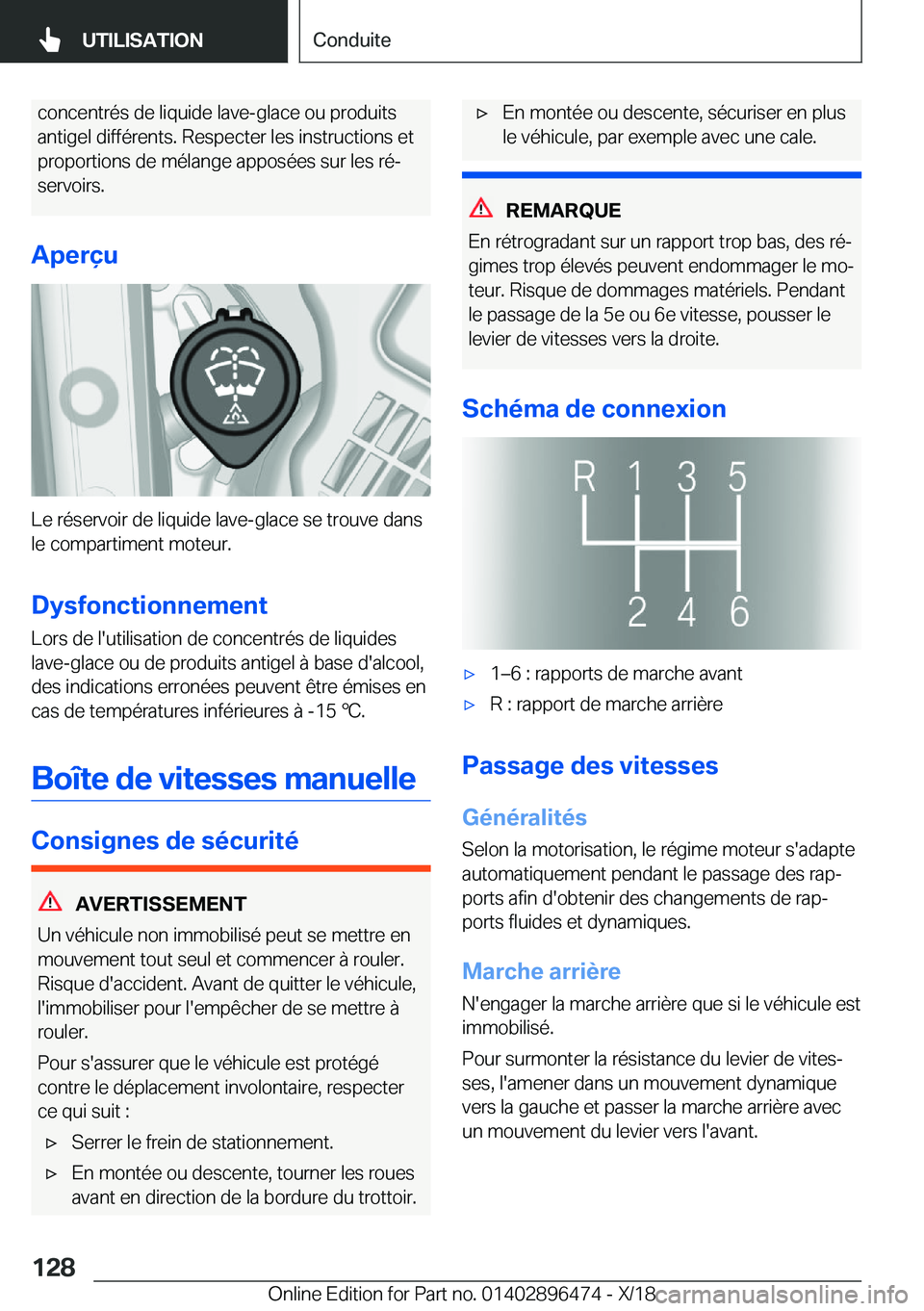 BMW X1 2019  Notices Demploi (in French) �c�o�n�c�e�n�t�r�é�s��d�e��l�i�q�u�i�d�e��l�a�v�e�-�g�l�a�c�e��o�u��p�r�o�d�u�i�t�s
�a�n�t�i�g�e�l��d�i�f�f�é�r�e�n�t�s�.��R�e�s�p�e�c�t�e�r��l�e�s��i�n�s�t�r�u�c�t�i�o�n�s��e�t �p�r�o�p�o