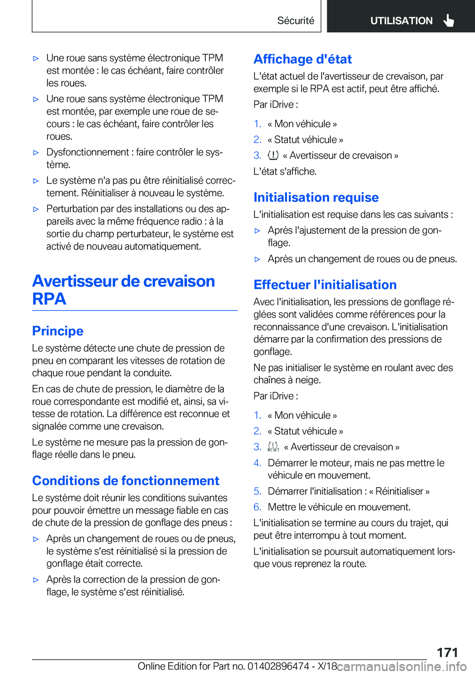 BMW X1 2019  Notices Demploi (in French) 'x�U�n�e��r�o�u�e��s�a�n�s��s�y�s�t�è�m�e��é�l�e�c�t�r�o�n�i�q�u�e��T�P�M
�e�s�t��m�o�n�t�é�e��:��l�e��c�a�s��é�c�h�é�a�n�t�,��f�a�i�r�e��c�o�n�t�r�