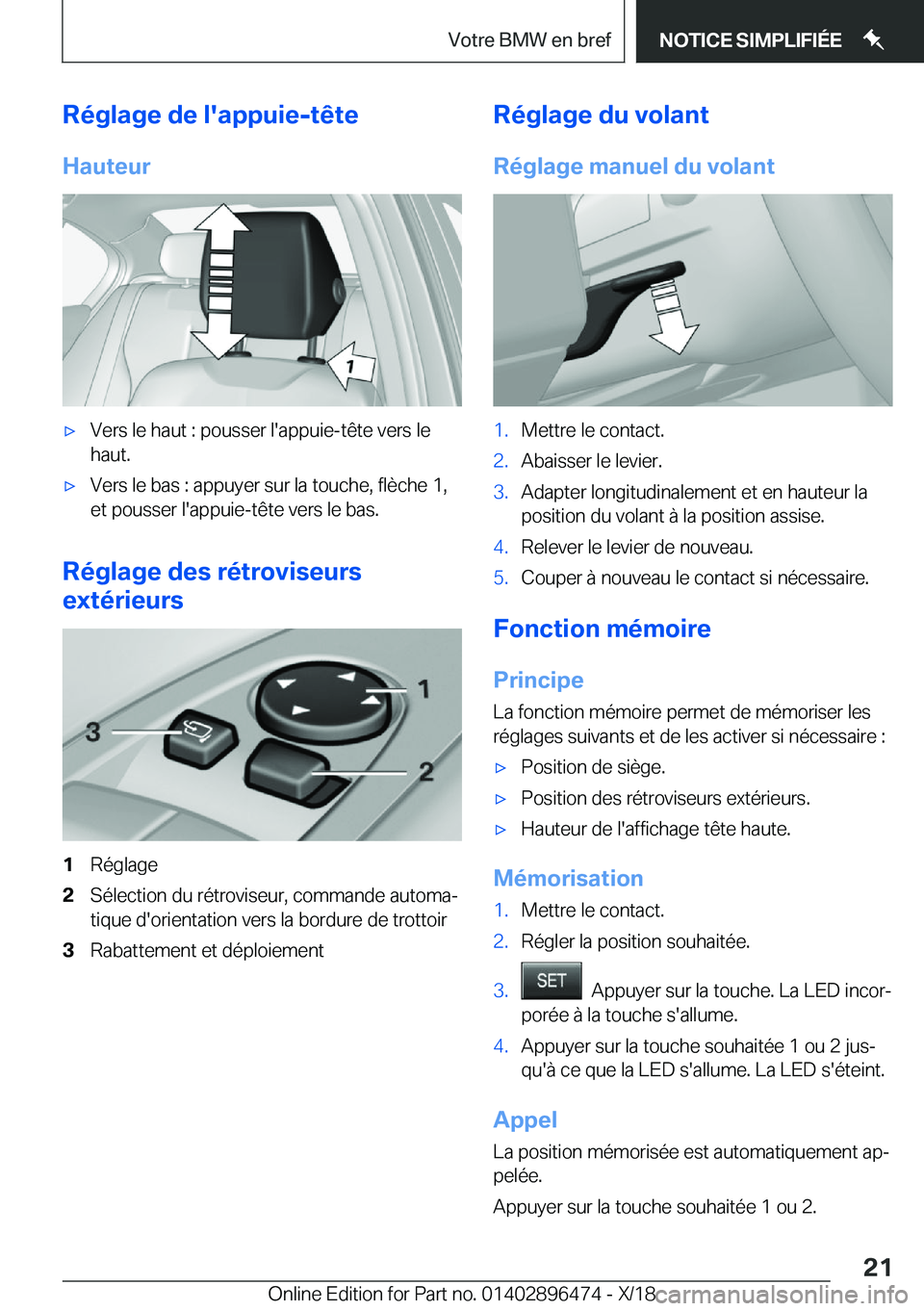 BMW X1 2019  Notices Demploi (in French) �R�é�g�l�a�g�e��d�e��l�'�a�p�p�u�i�e�-�t�ê�t�e�H�a�u�t�e�u�r'x�V�e�r�s��l�e��h�a�u�t��:��p�o�u�s�s�e�r��l�'�a�p�p�u�i�e�-�t�ê�t�e��v�e�r�s��l�e�h�a�u�t�.'x�V�e�r�s��l�e��