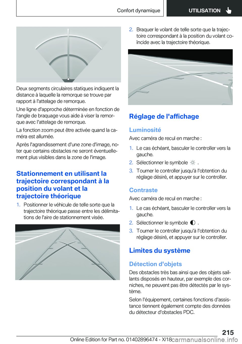 BMW X1 2019  Notices Demploi (in French) �D�e�u�x��s�e�g�m�e�n�t�s��c�i�r�c�u�l�a�i�r�e�s��s�t�a�t�i�q�u�e�s��i�n�d�i�q�u�e�n�t��l�a
�d�i�s�t�a�n�c�e��