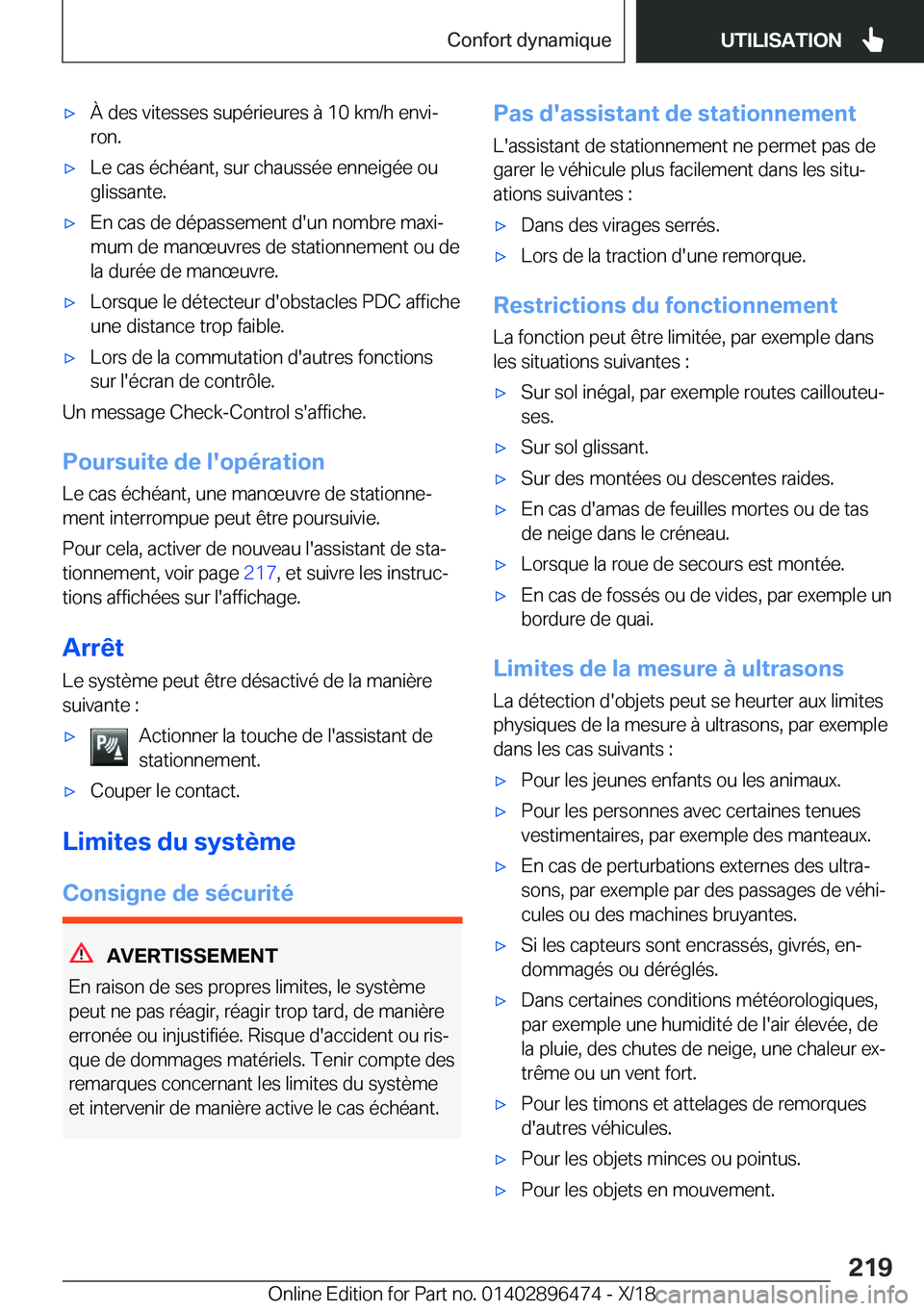 BMW X1 2019  Notices Demploi (in French) 'x�