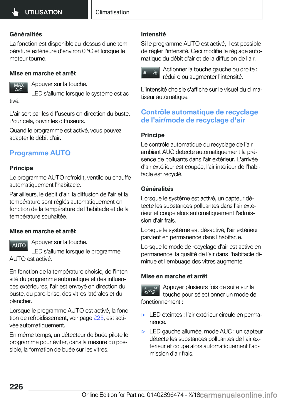 BMW X1 2019  Notices Demploi (in French) �G�é�n�é�r�a�l�i�t�é�s
�L�a��f�o�n�c�t�i�o�n��e�s�t��d�i�s�p�o�n�i�b�l�e��a�u�-�d�e�s�s�u�s��d�'�u�n�e��t�e�mj �p�é�r�a�t�u�r�e��e�x�t�é�r�i�e�u�r�e��d�'�e�n�v�i�r�o�n��0�