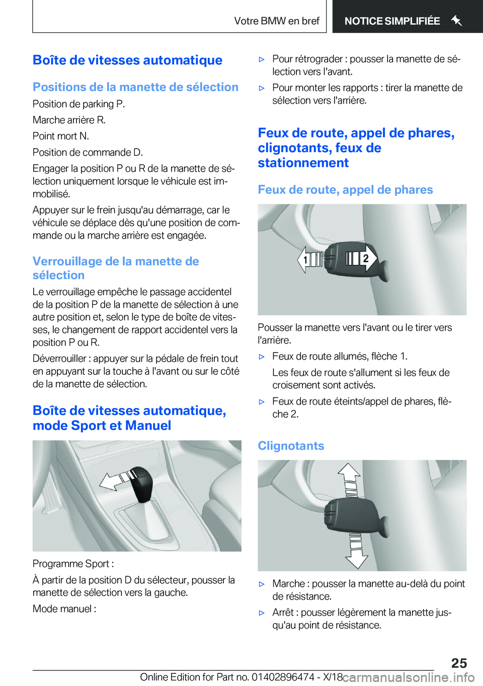 BMW X1 2019  Notices Demploi (in French) �B�o�