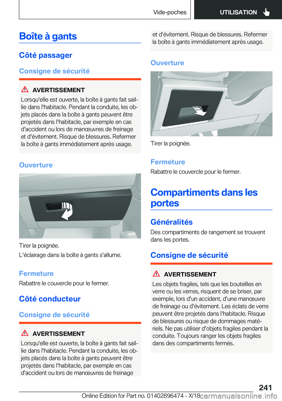 BMW X1 2019  Notices Demploi (in French) �B�o�