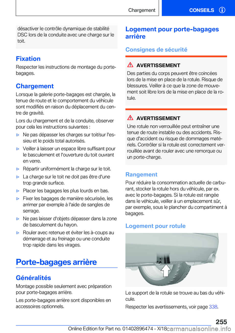 BMW X1 2019  Notices Demploi (in French) �d�é�s�a�c�t�i�v�e�r��l�e��c�o�n�t�r�
