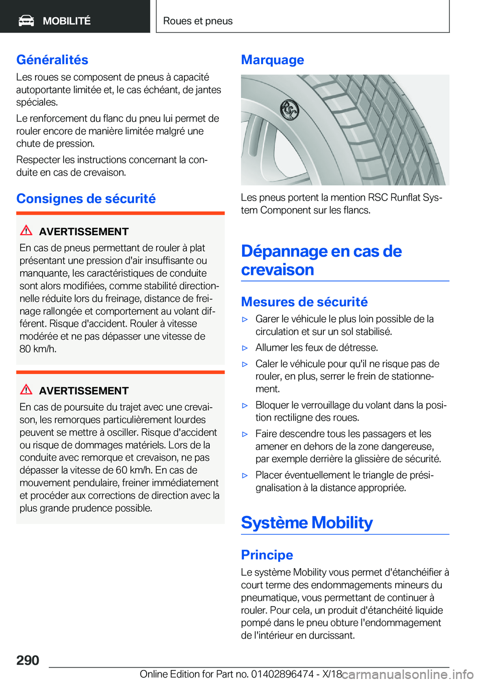 BMW X1 2019  Notices Demploi (in French) �G�é�n�é�r�a�l�i�t�é�s�L�e�s��r�o�u�e�s��s�e��c�o�m�p�o�s�e�n�t��d�e��p�n�e�u�s��