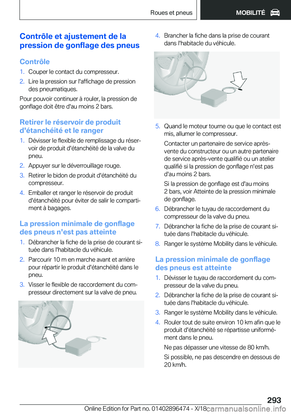 BMW X1 2019  Notices Demploi (in French) �C�o�n�t�r�