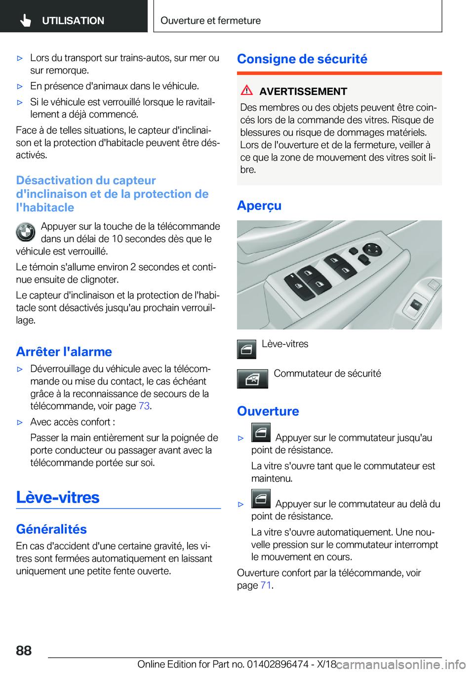 BMW X1 2019  Notices Demploi (in French) 'x�L�o�r�s��d�u��t�r�a�n�s�p�o�r�t��s�u�r��t�r�a�i�n�s�-�a�u�t�o�s�,��s�u�r��m�e�r��o�u
�s�u�r��r�e�m�o�r�q�u�e�.'x�E�n��p�r�é�s�e�n�c�e��d�'�a�n�i�m�a�u�x��d�a�n�s��l�e��v�