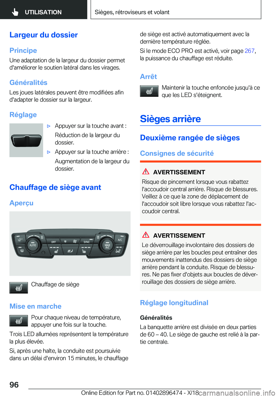 BMW X1 2019  Notices Demploi (in French) �L�a�r�g�e�u�r��d�u��d�o�s�s�i�e�r
�P�r�i�n�c�i�p�e �U�n�e��a�d�a�p�t�a�t�i�o�n��d�e��l�a��l�a�r�g�e�u�r��d�u��d�o�s�s�i�e�r��p�e�r�m�e�t�d�'�a�m�é�l�i�o�r�e�r��l�e��s�o�u�t�i�e�n��l�