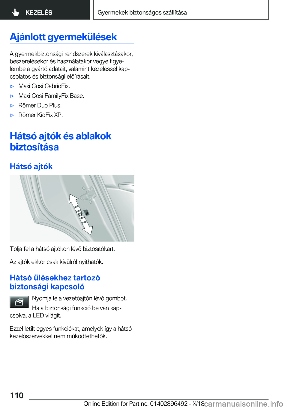 BMW X1 2019  Kezelési útmutató (in Hungarian) �A�j�