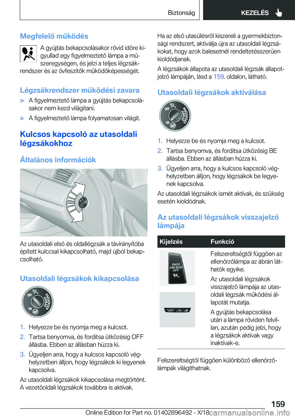 BMW X1 2019  Kezelési útmutató (in Hungarian) �M�e�g�f�e�l�e�l�
