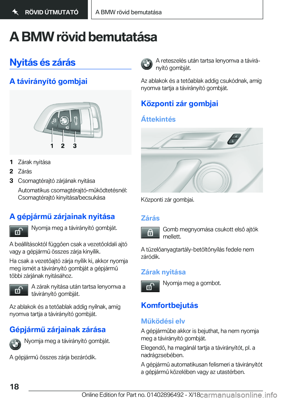 BMW X1 2019  Kezelési útmutató (in Hungarian) �A��B�M�W��r�