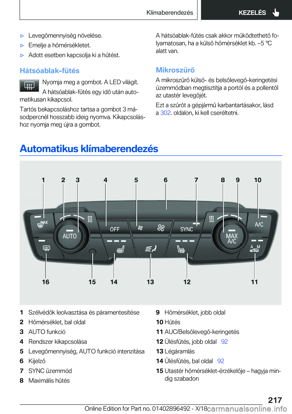 BMW X1 2019  Kezelési útmutató (in Hungarian) x�L�e�v�e�g�