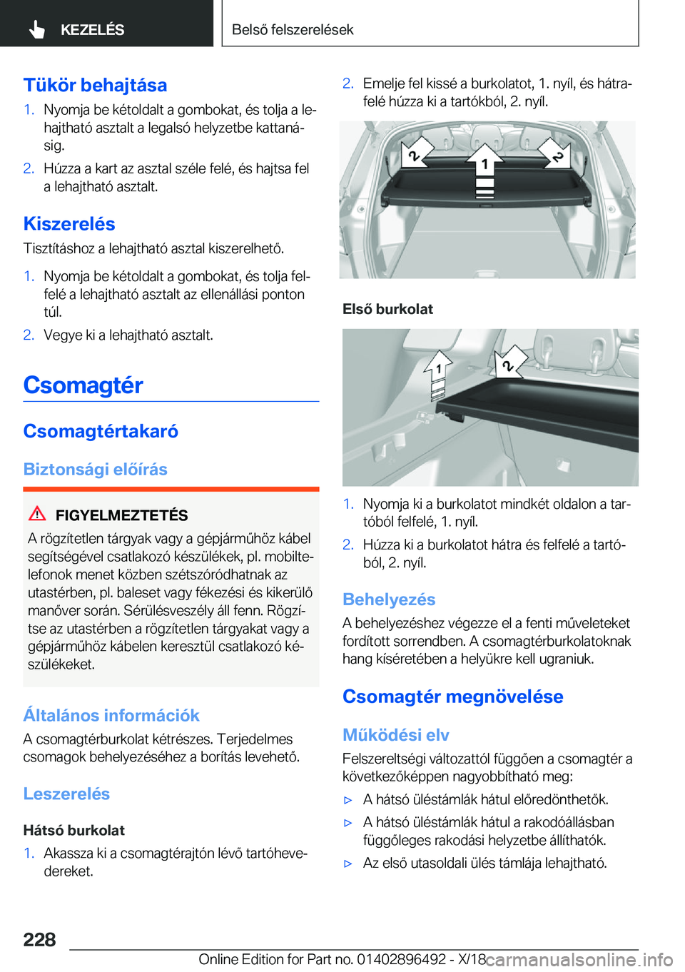 BMW X1 2019  Kezelési útmutató (in Hungarian) �T�