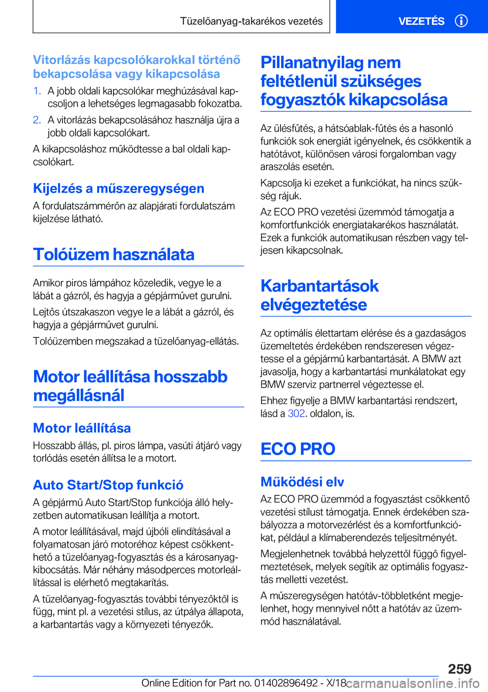 BMW X1 2019  Kezelési útmutató (in Hungarian) �V�i�t�o�r�l�
