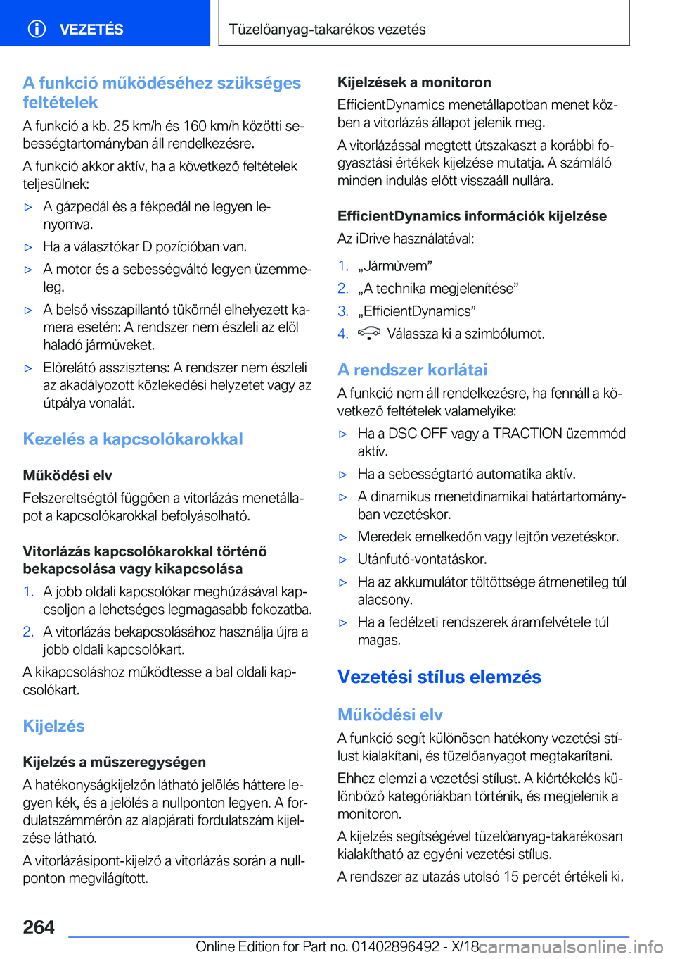 BMW X1 2019  Kezelési útmutató (in Hungarian) �A��f�u�n�k�c�i�