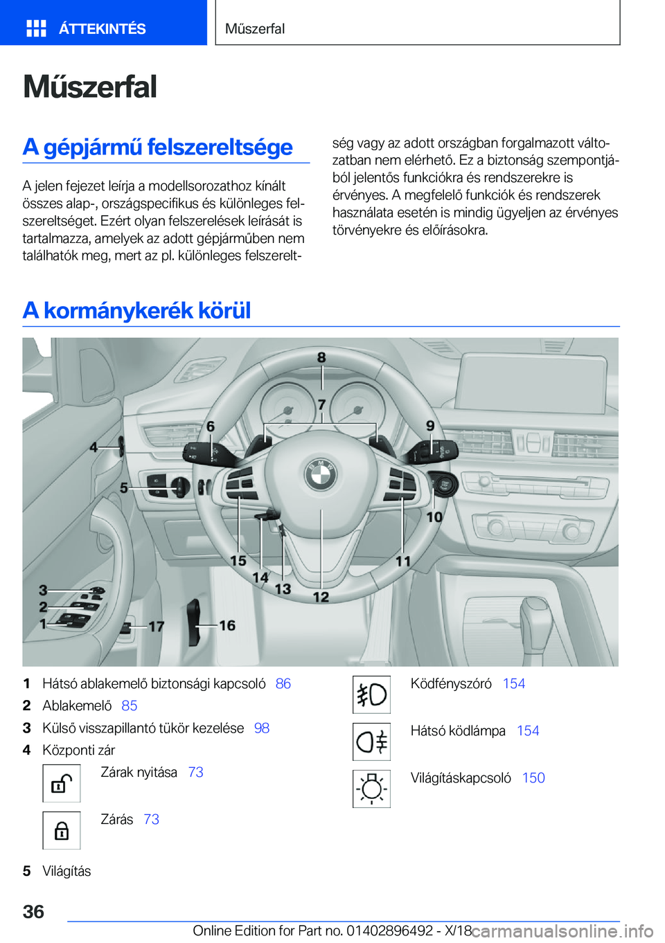 BMW X1 2019  Kezelési útmutató (in Hungarian) �M2�s�z�e�r�f�a�l�A��g�