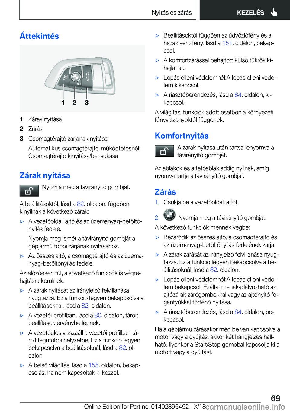 BMW X1 2019  Kezelési útmutató (in Hungarian) �