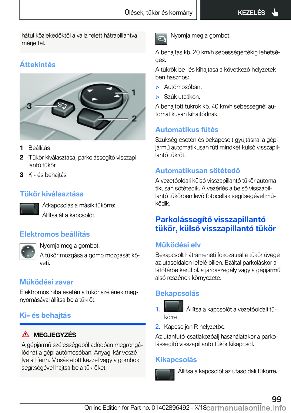 BMW X1 2019  Kezelési útmutató (in Hungarian) �h�