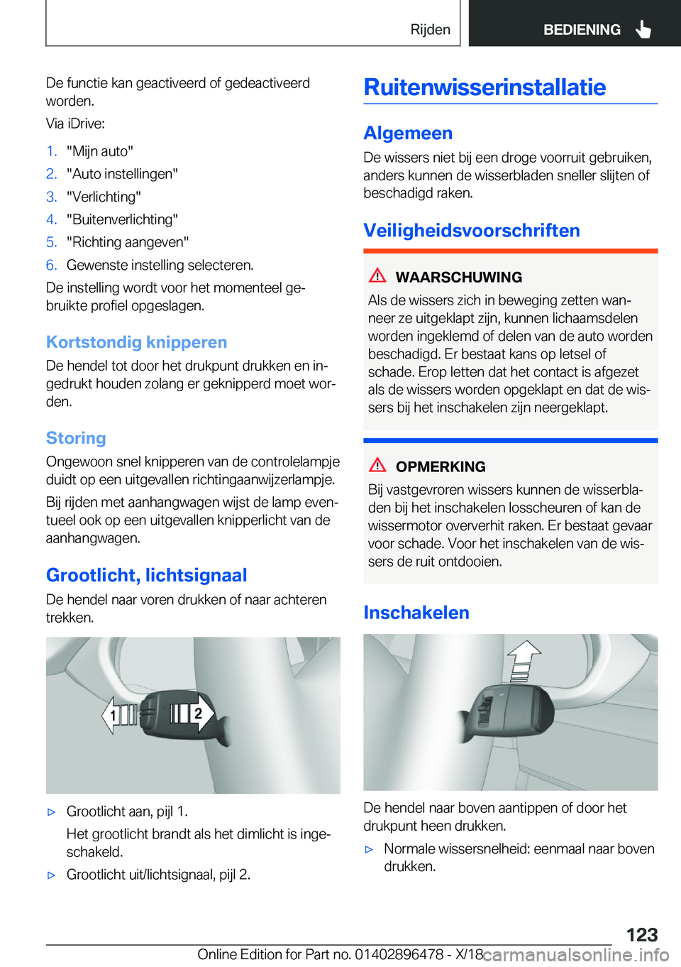 BMW X1 2019  Instructieboekjes (in Dutch) �D�e��f�u�n�c�t�i�e��k�a�n��g�e�a�c�t�i�v�e�e�r�d��o�f��g�e�d�e�a�c�t�i�v�e�e�r�d�w�o�r�d�e�n�.
�V�i�a��i�D�r�i�v�e�:�1�.��M�i�j�n��a�u�t�o��2�.��A�u�t�o��i�n�s�t�e�l�l�i�n�g�e�n��3�.��V�