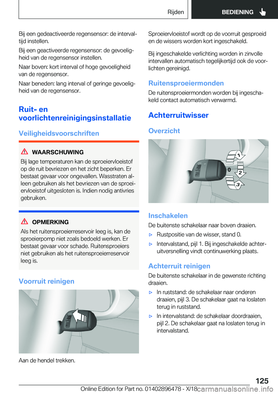 BMW X1 2019  Instructieboekjes (in Dutch) �B�i�j��e�e�n��g�e�d�e�a�c�t�i�v�e�e�r�d�e��r�e�g�e�n�s�e�n�s�o�r�:��d�e��i�n�t�e�r�v�a�lj�t�i�j�d��i�n�s�t�e�l�l�e�n�.
�B�i�j��e�e�n��g�e�a�c�t�i�v�e�e�r�d�e��r�e�g�e�n�s�e�n�s�o�r�:��d�e�