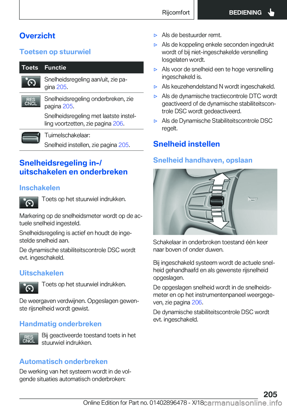 BMW X1 2019  Instructieboekjes (in Dutch) �O�v�e�r�z�i�c�h�t�T�o�e�t�s�e�n��o�p��s�t�u�u�r�w�i�e�l�T�o�e�t�s�F�u�n�c�t�i�e�S�n�e�l�h�e�i�d�s�r�e�g�e�l�i�n�g��a�a�n�/�u�i�t�,��z�i�e��p�aj
�g�i�n�a� �2�0�5�.�S�n�e�l�h�e�i�d�s�r�e�g�e�l�i