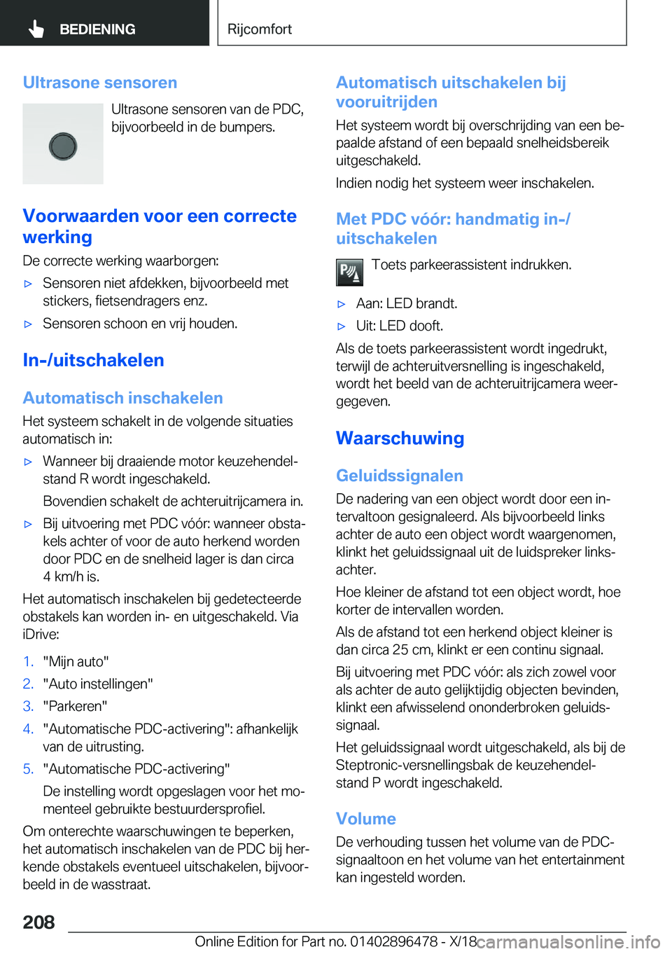 BMW X1 2019  Instructieboekjes (in Dutch) �U�l�t�r�a�s�o�n�e��s�e�n�s�o�r�e�n�U�l�t�r�a�s�o�n�e��s�e�n�s�o�r�e�n��v�a�n��d�e��P�D�C�,
�b�i�j�v�o�o�r�b�e�e�l�d��i�n��d�e��b�u�m�p�e�r�s�.
�V�o�o�r�w�a�a�r�d�e�n��v�o�o�r��e�e�n��c�o�r