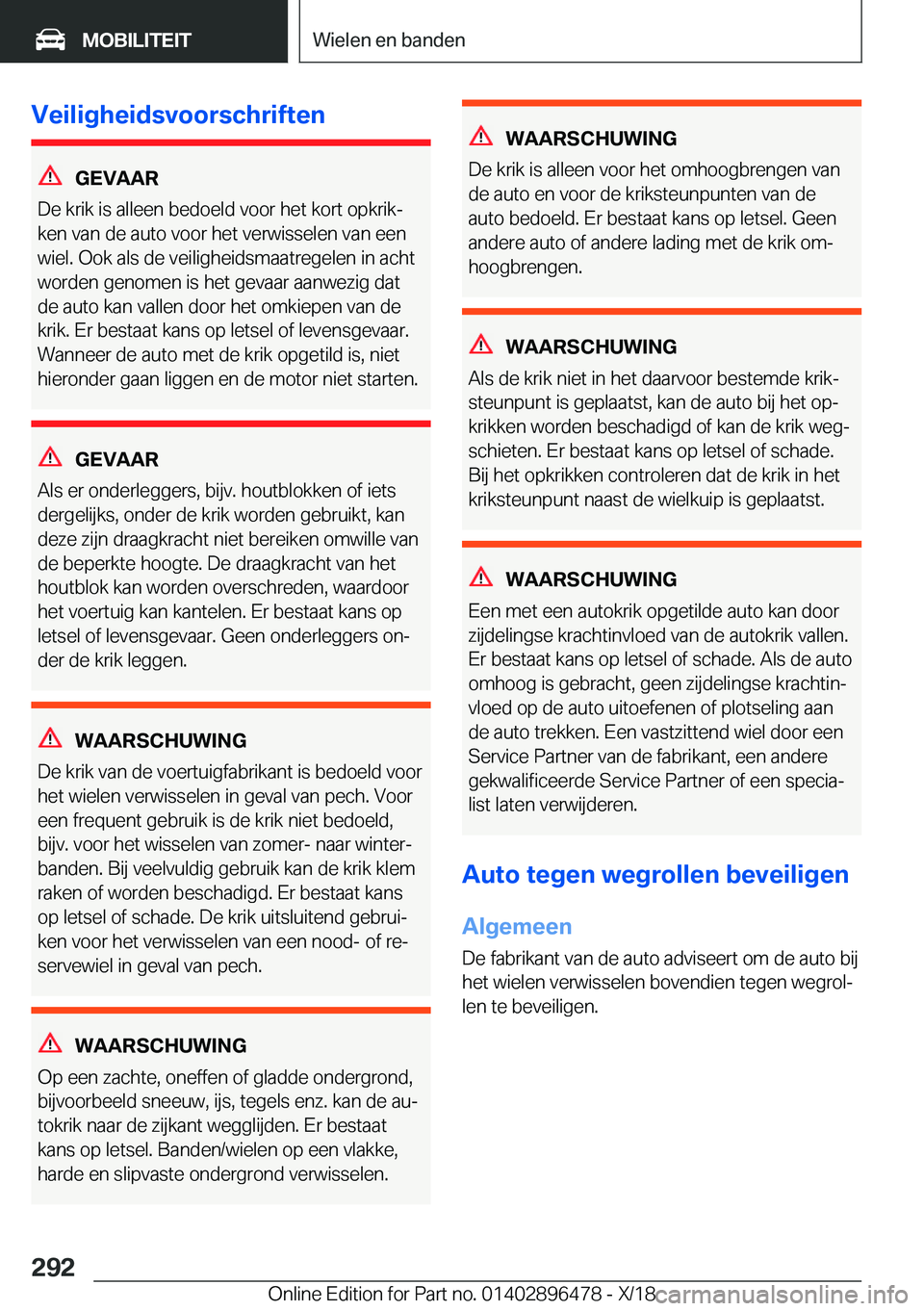 BMW X1 2019  Instructieboekjes (in Dutch) �V�e�i�l�i�g�h�e�i�d�s�v�o�o�r�s�c�h�r�i�f�t�e�n
�G�E�V�A�A�R
�D�e��k�r�i�k��i�s��a�l�l�e�e�n��b�e�d�o�e�l�d��v�o�o�r��h�e�t��k�o�r�t��o�p�k�r�i�kj
�k�e�n��v�a�n��d�e��a�u�t�o��v�o�o�r��