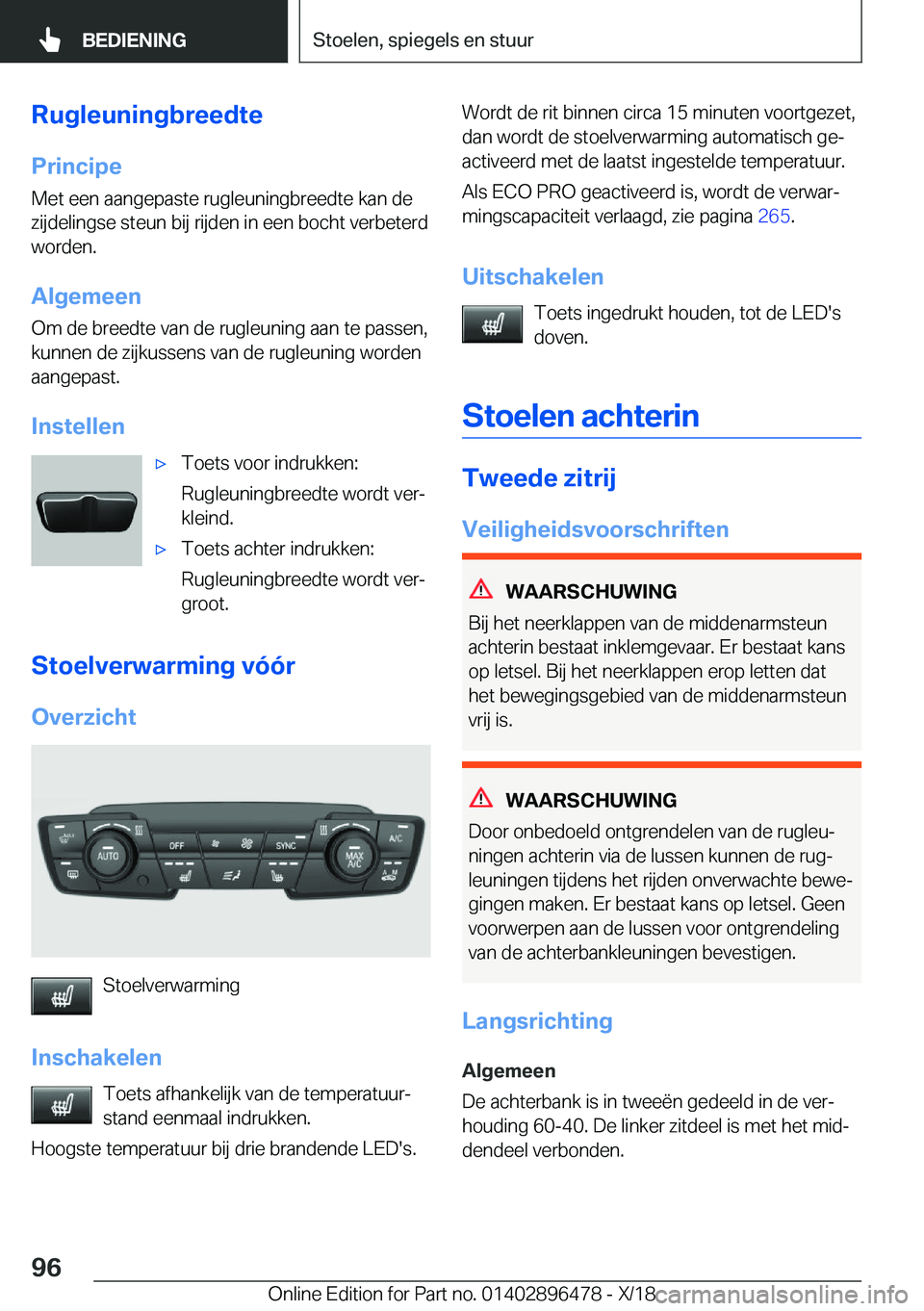 BMW X1 2019  Instructieboekjes (in Dutch) �R�u�g�l�e�u�n�i�n�g�b�r�e�e�d�t�e
�P�r�i�n�c�i�p�e �M�e�t��e�e�n��a�a�n�g�e�p�a�s�t�e��r�u�g�l�e�u�n�i�n�g�b�r�e�e�d�t�e��k�a�n��d�e�z�i�j�d�e�l�i�n�g�s�e��s�t�e�u�n��b�i�j��r�i�j�d�e�n��i�n