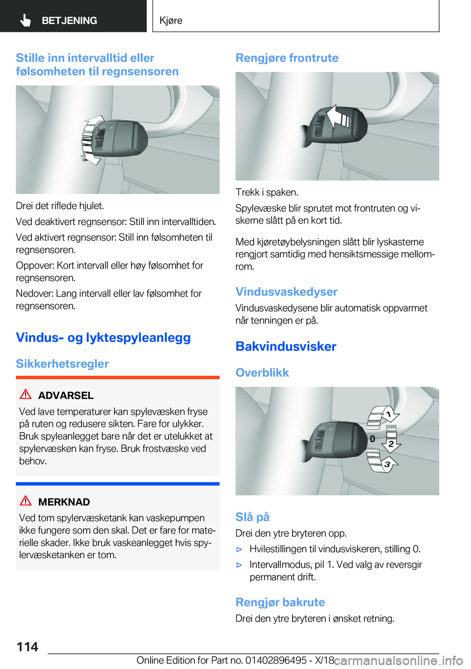 BMW X1 2019  InstruksjonsbØker (in Norwegian) �S�t�i�l�l�e��i�n�n��i�n�t�e�r�v�a�l�l�t�i�d��e�l�l�e�r
�f�