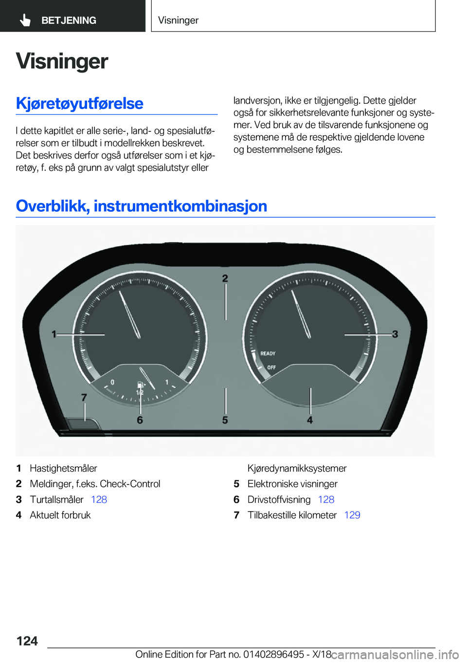 BMW X1 2019  InstruksjonsbØker (in Norwegian) �V�i�s�n�i�n�g�e�r�K�j�
