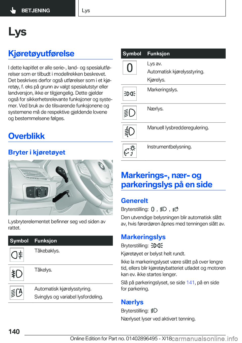 BMW X1 2019  InstruksjonsbØker (in Norwegian) �L�y�s�K�j�