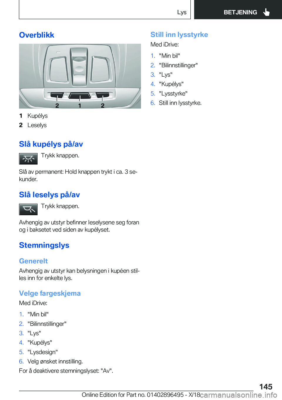 BMW X1 2019  InstruksjonsbØker (in Norwegian) �O�v�e�r�b�l�i�k�k�1�K�u�p�