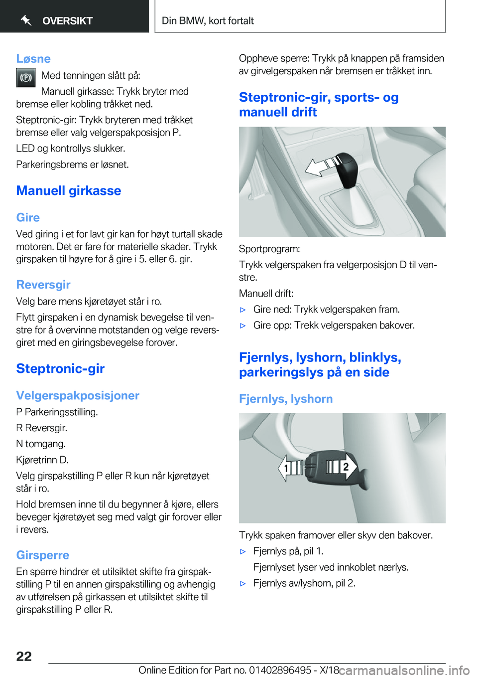 BMW X1 2019  InstruksjonsbØker (in Norwegian) �L�