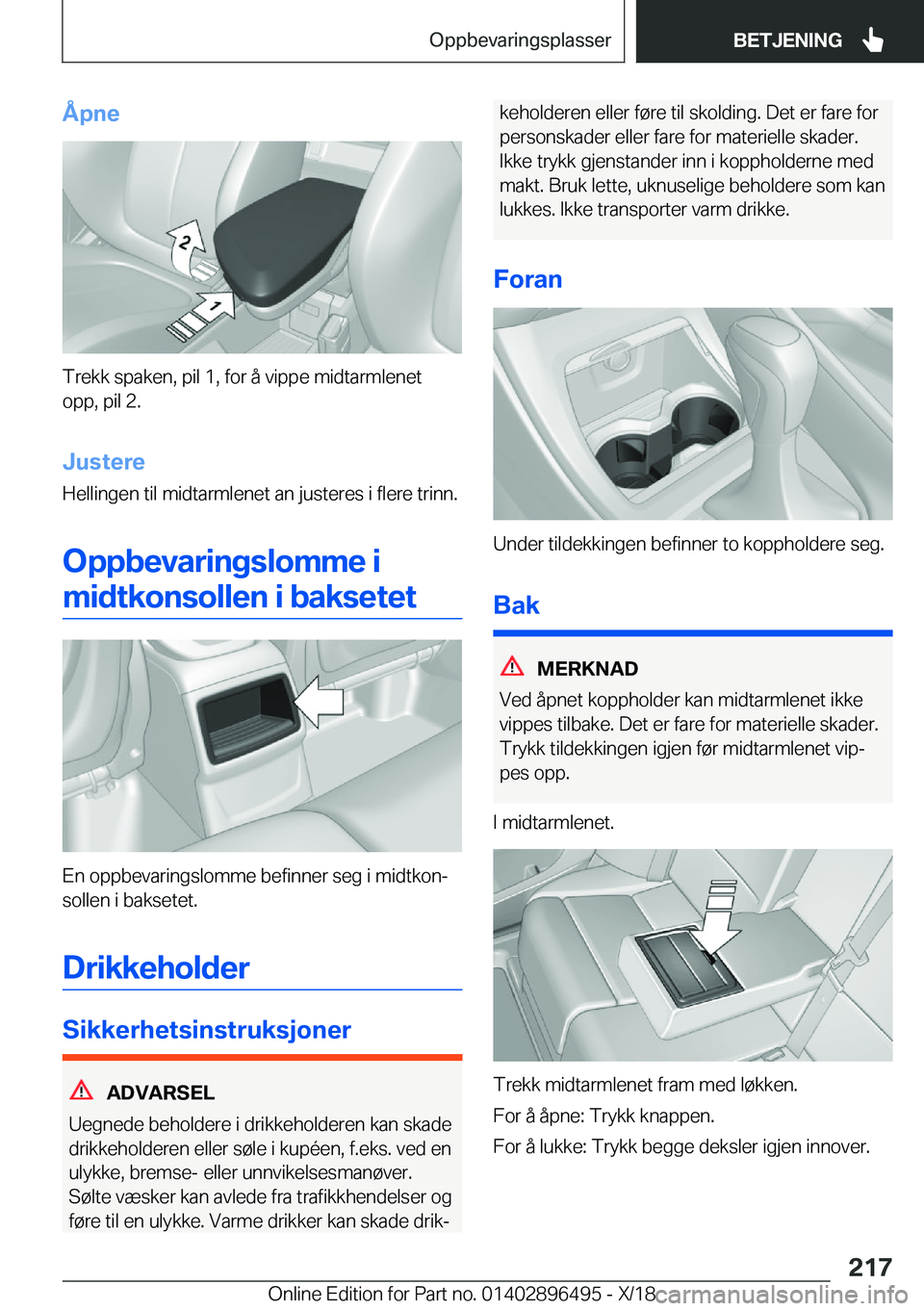 BMW X1 2019  InstruksjonsbØker (in Norwegian) �