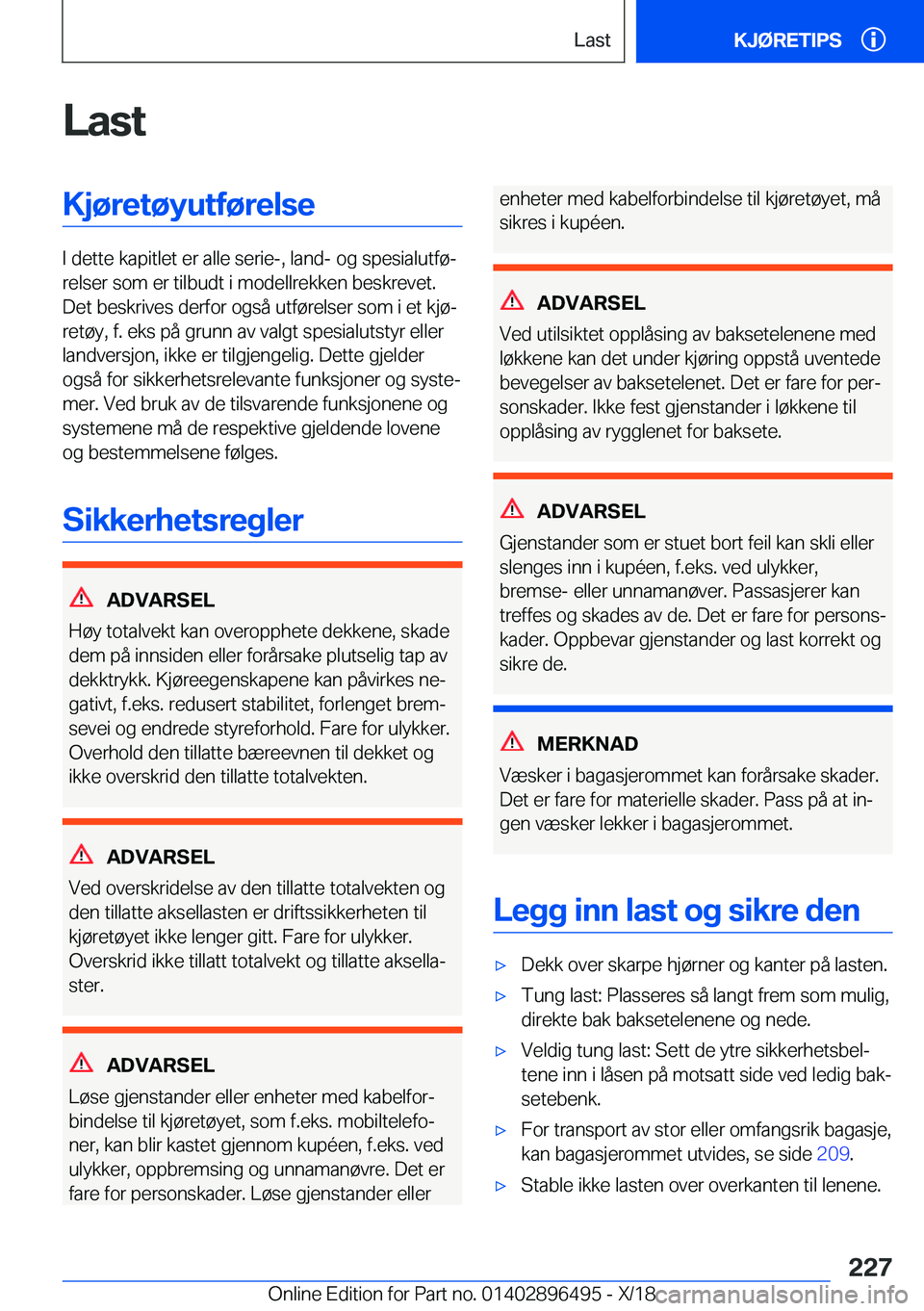 BMW X1 2019  InstruksjonsbØker (in Norwegian) �L�a�s�t�K�j�
