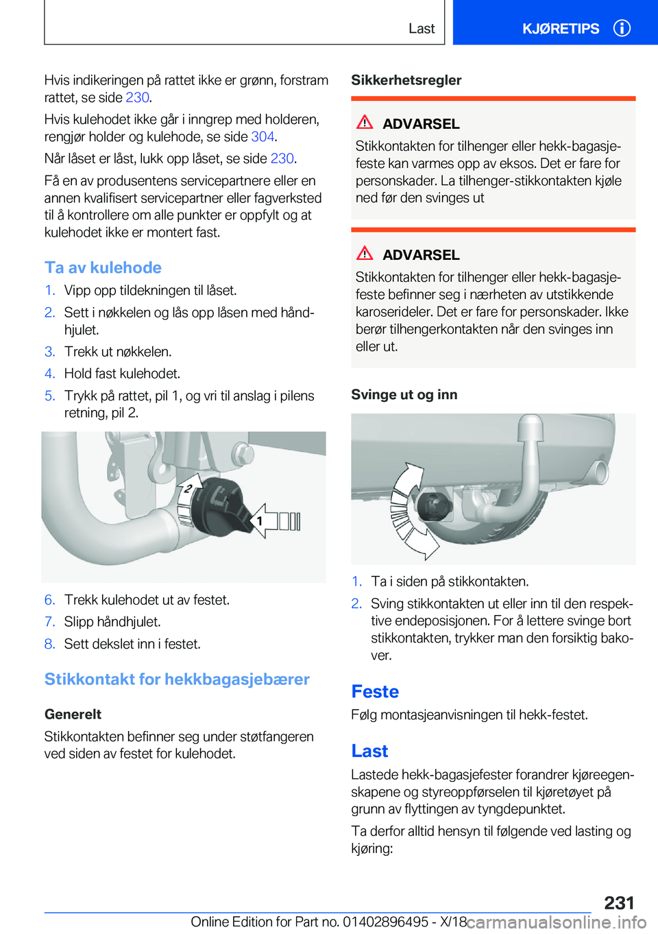 BMW X1 2019  InstruksjonsbØker (in Norwegian) �H�v�i�s��i�n�d�i�k�e�r�i�n�g�e�n��p�å��r�a�t�t�e�t��i�k�k�e��e�r��g�r�