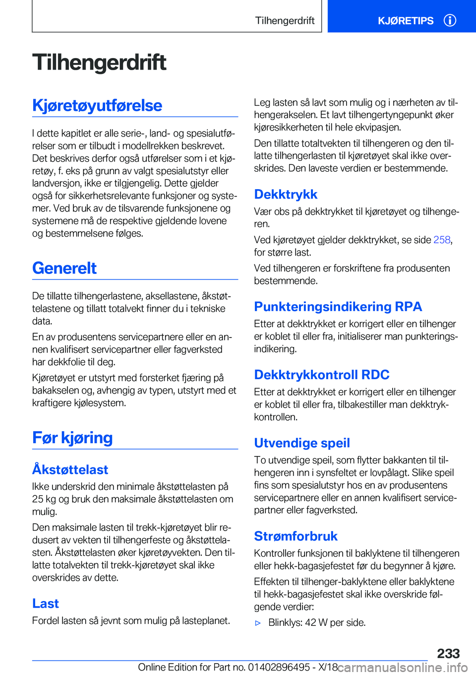 BMW X1 2019  InstruksjonsbØker (in Norwegian) �T�i�l�h�e�n�g�e�r�d�r�i�f�t�K�j�