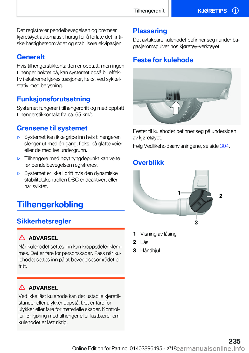 BMW X1 2019  InstruksjonsbØker (in Norwegian) �D�e�t��r�e�g�i�s�t�r�e�r�e�r��p�e�n�d�e�l�b�e�v�e�g�e�l�s�e�n��o�g��b�r�e�m�s�e�r�k�j�